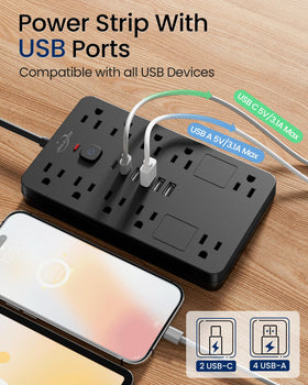 JouleLoom USB ports and printed specifications closeup for quick identification