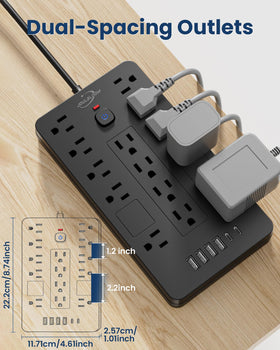 JouleLoom USB-A and USB-C ports close-up providing fast multi-device charging