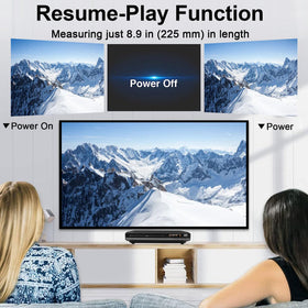 JOVELL player in a living room setup enhancing movies on a modern TV