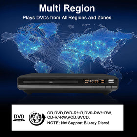 JOVELL player connected with HDMI cable delivering 1080P upscaled video
