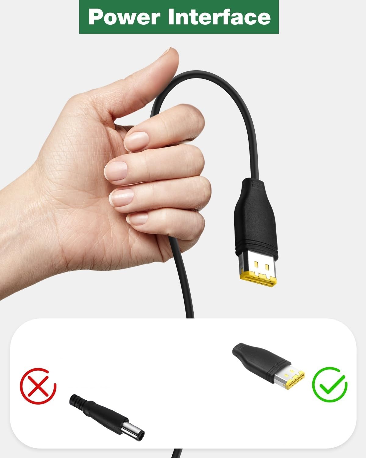 JOVNO AC power cable included for quick setup