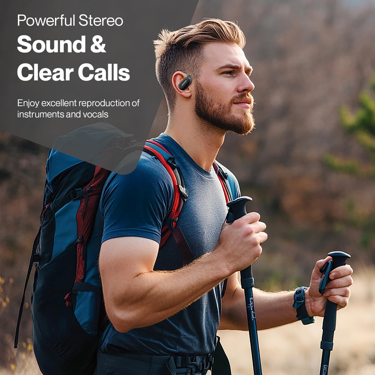 JOWORLDS charging case open displaying extended 35-hour battery benefit