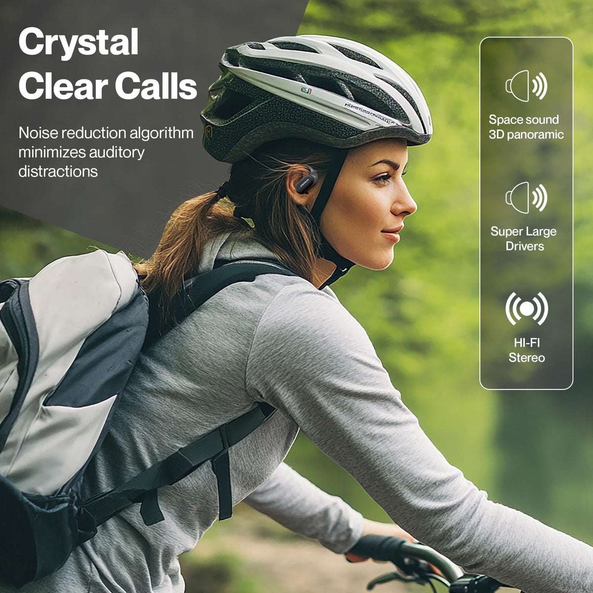 JOWORLDS earbuds in use by runner showing ambient awareness benefit