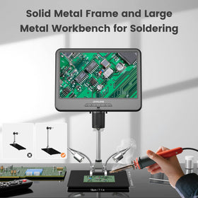 JOYALENS JL210 metal stand provides stable space for soldering tasks.