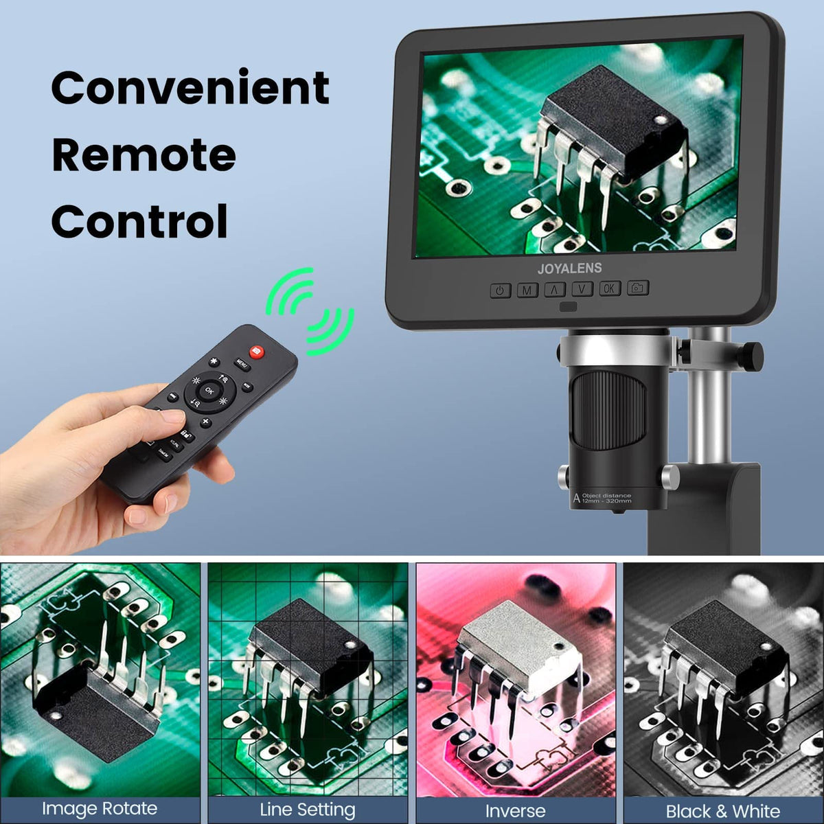 JOYALENS JL246PS remote control enables hands-free photo and video capture.