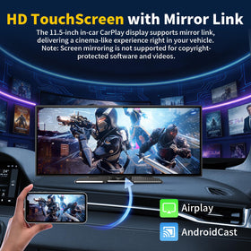 JoycePure 11.5-inch CarPlay screen side view showcasing wide screen clarity