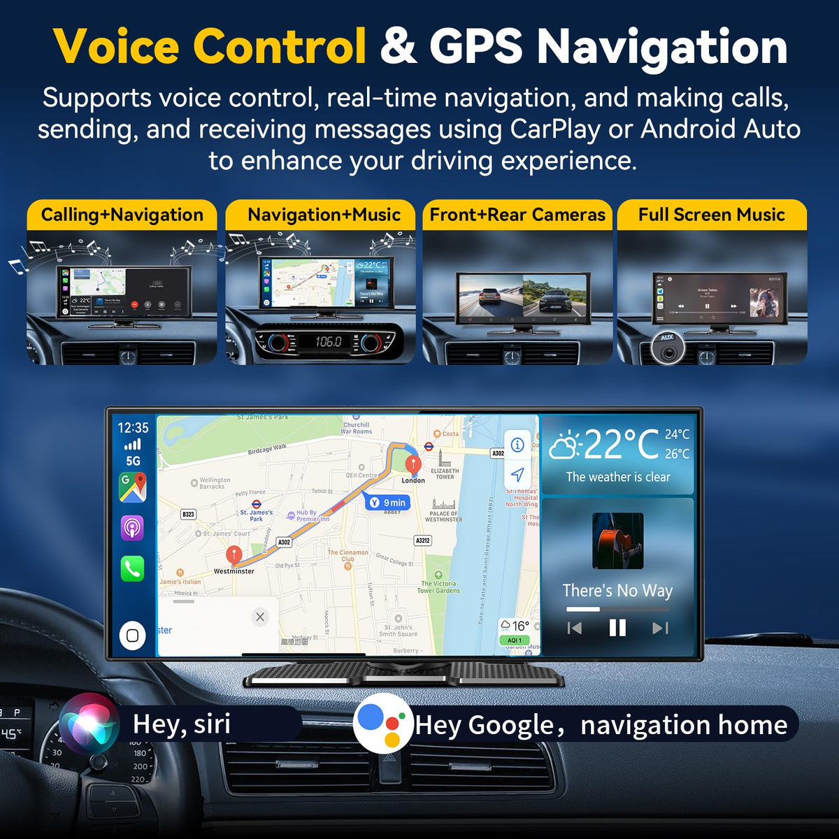 JoycePure easy-install dual mount setup for dashboard placement
