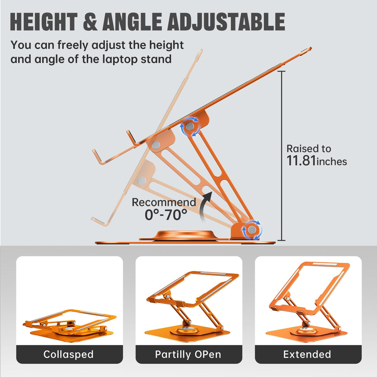 JOYEKY rotating base in action sharing screen, enables smooth 360-degree turns
