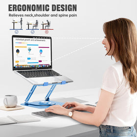 JOYEKY on café table improving posture and laptop airflow