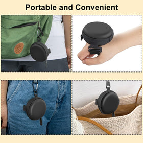 JOYJOM case beside credit card showing compact pocketable size