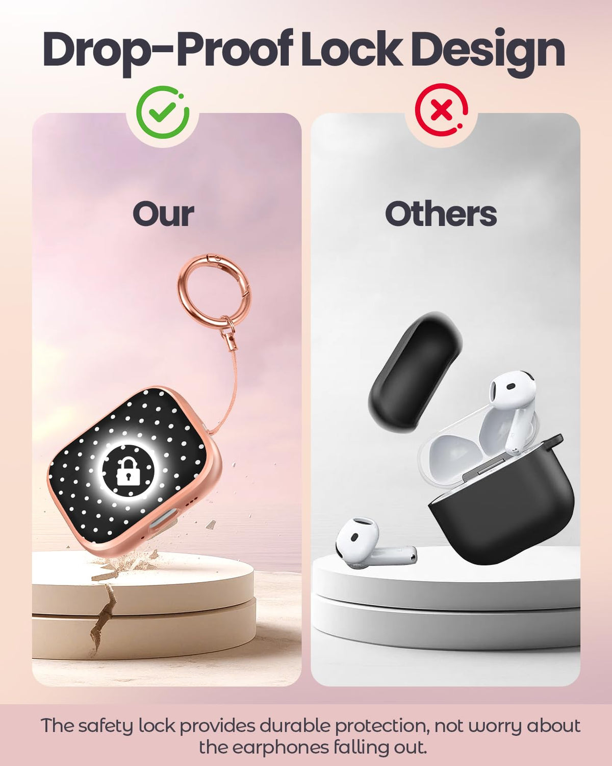 Joyleop AirPods Pro 3 case keychain keeps your earbuds easy to carry.