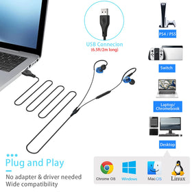 Joymiso USB Earbuds inline microphone for clear calls
