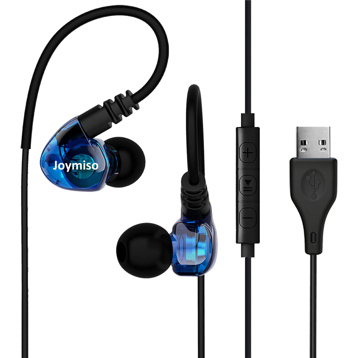 Joymiso USB Earbuds wraparound comfort for all day wear, even with glasses