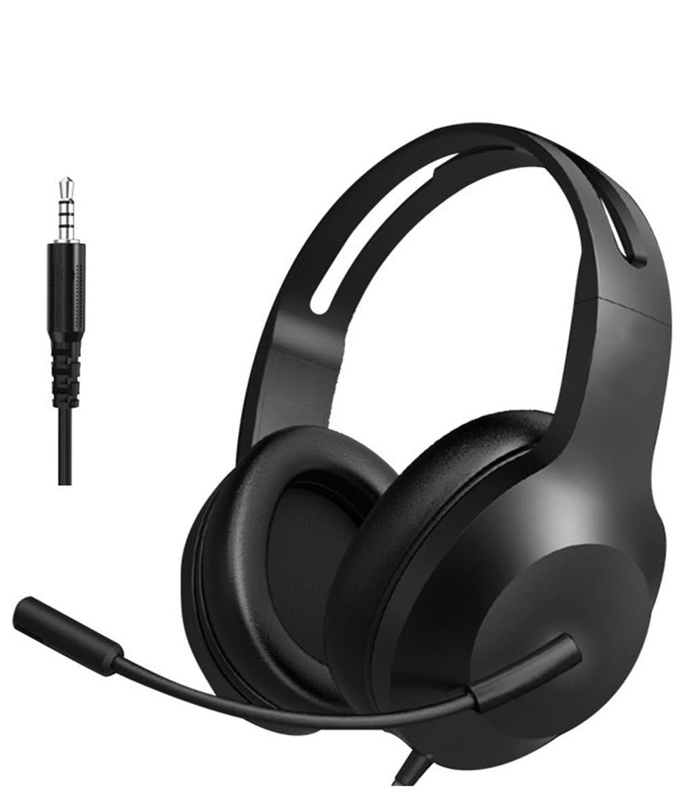 Joyqua wired headset over-ear cups offer soft comfort for long work sessions.