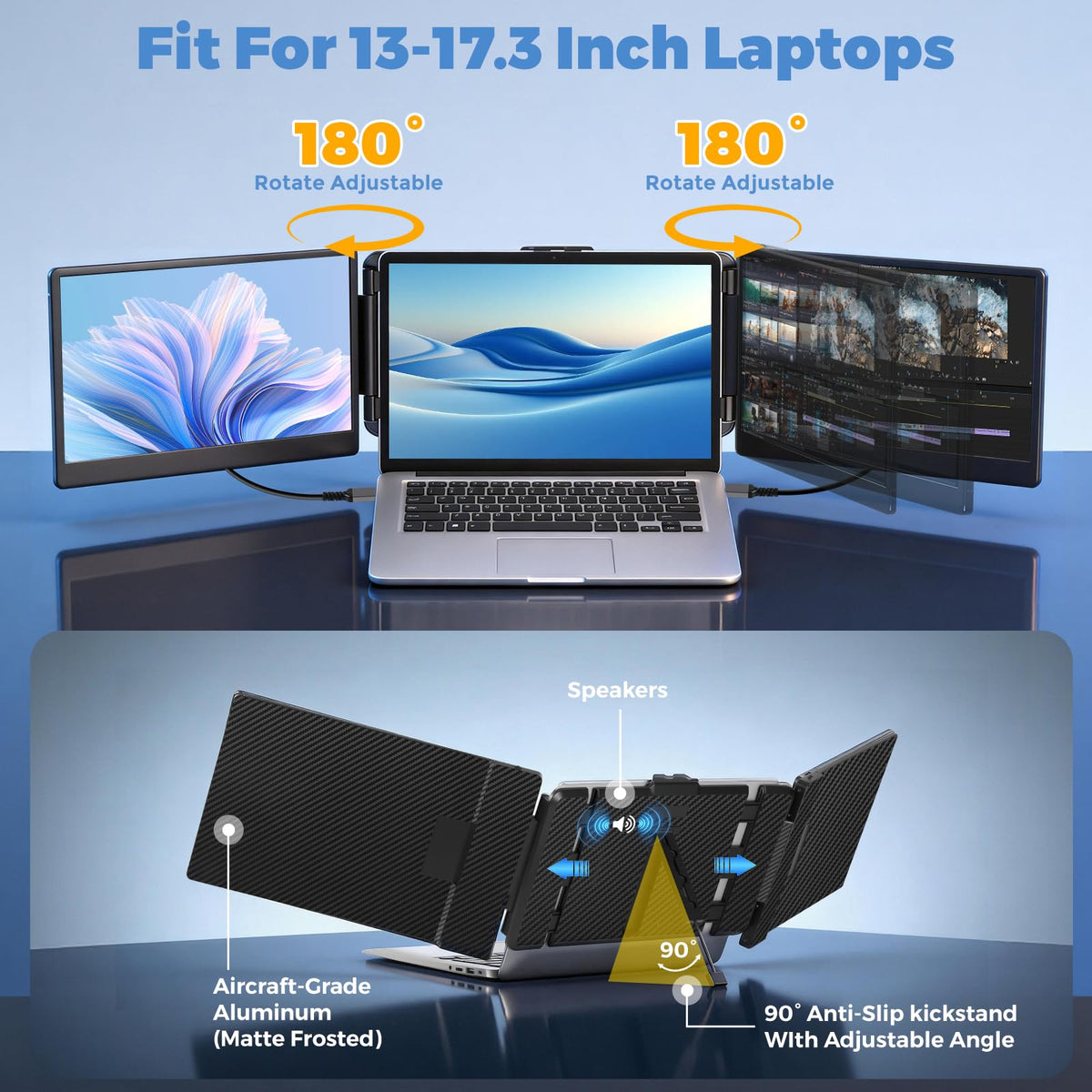 JoyReal portable monitor with built-in speakers supports on-the-go meetings