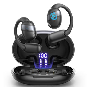 JOYROOM front view of open-ear earbuds showing sleek profile and comfort