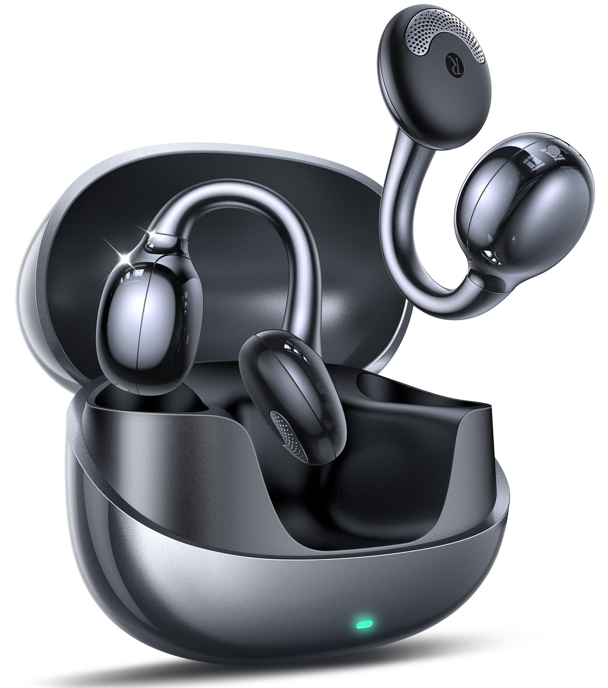 Joyroom OE3 open-ear buds worn for running with comfortable lightweight design