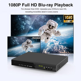 JOYSAILOR Blu-ray remote control enables easy menu navigation and playback control.