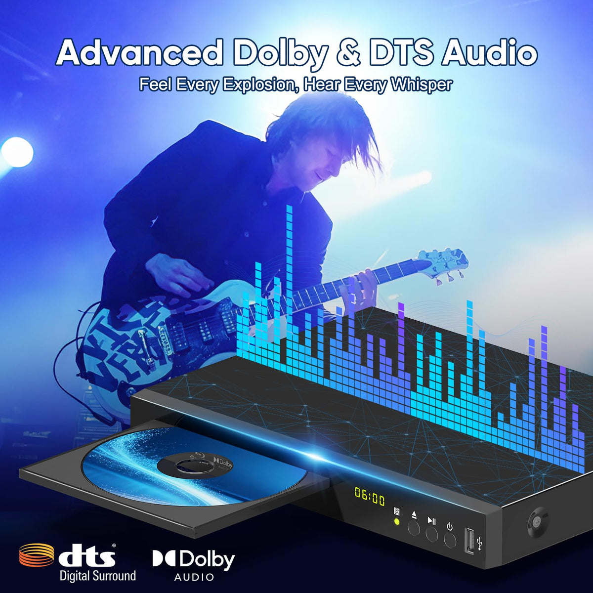 JOYSAILOR USB 128GB port supports convenient media playback from flash drives.