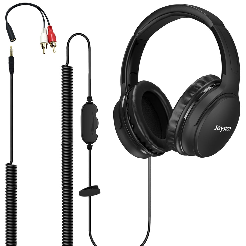 Joysico 19.5ft long-cord headphones for TV viewing from the couch