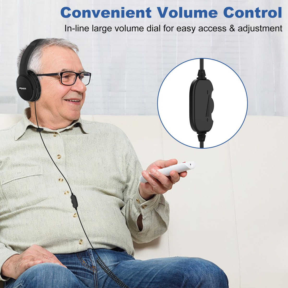 Joysico 3.5mm aux headphones compatible with TV and PC