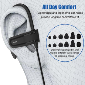 joysico earhook fit on ear demonstrating secure wrap-around stability while moving