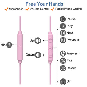 Joysico pink inline microphone for clear calls