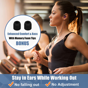 Joysico sport headphones memory-foam-tips enhance comfort and isolation