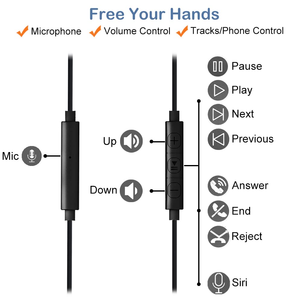 Joysico sport headphones microphone-volume for clear calls on the go