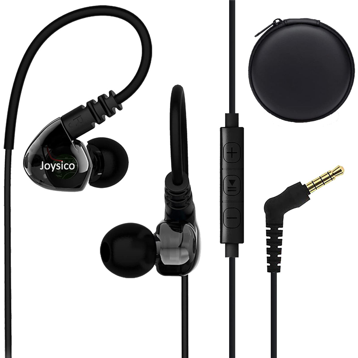 Joysico sport headphones over-ear design for secure fit during runs and workouts.