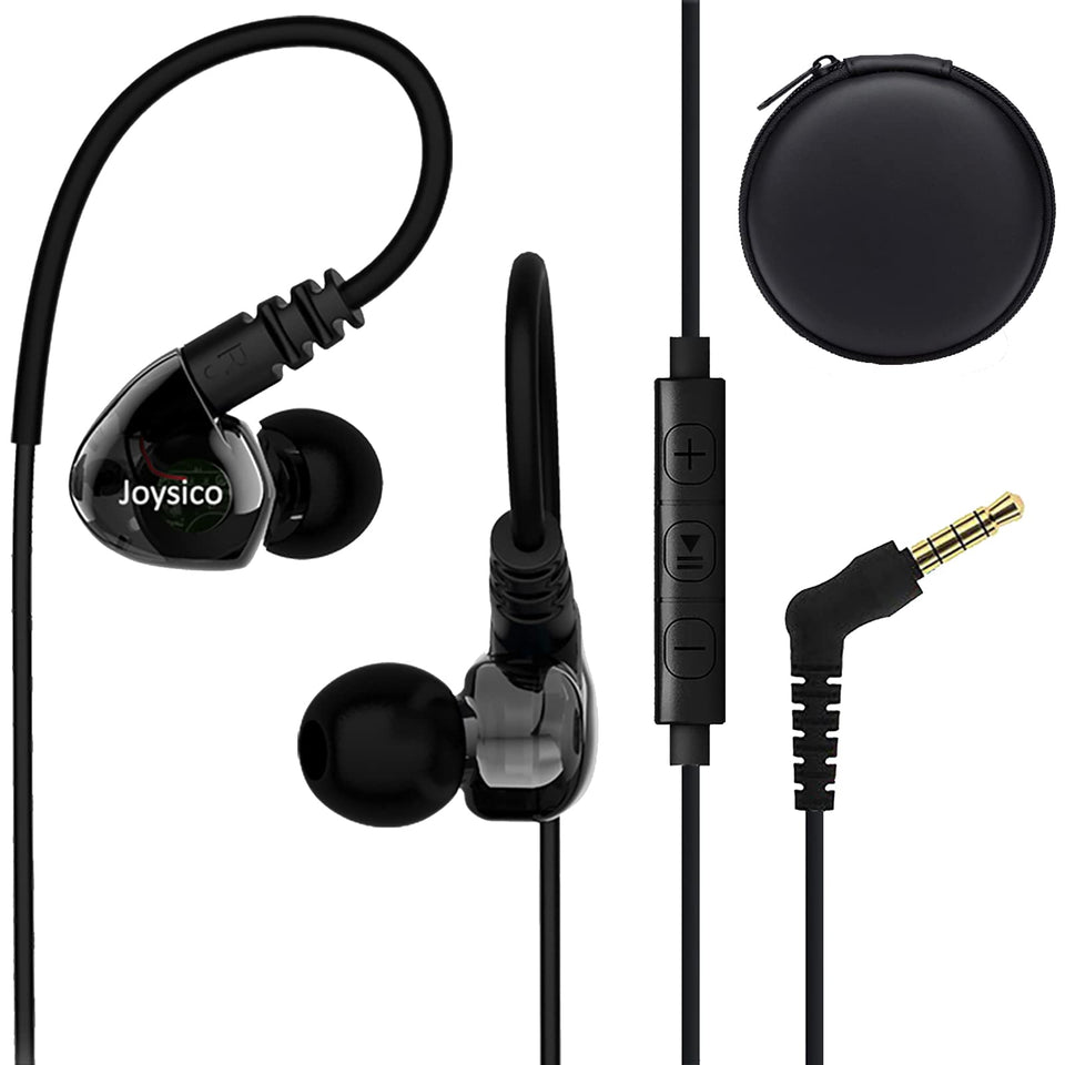 Joysico sport headphones over-ear design for secure fit during runs and workouts.