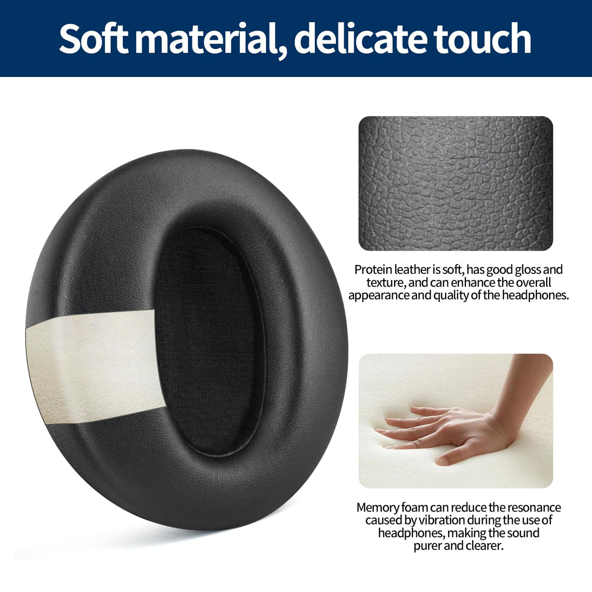 JOYSOG memory foam cross-section detail showing cushioning and pressure relief