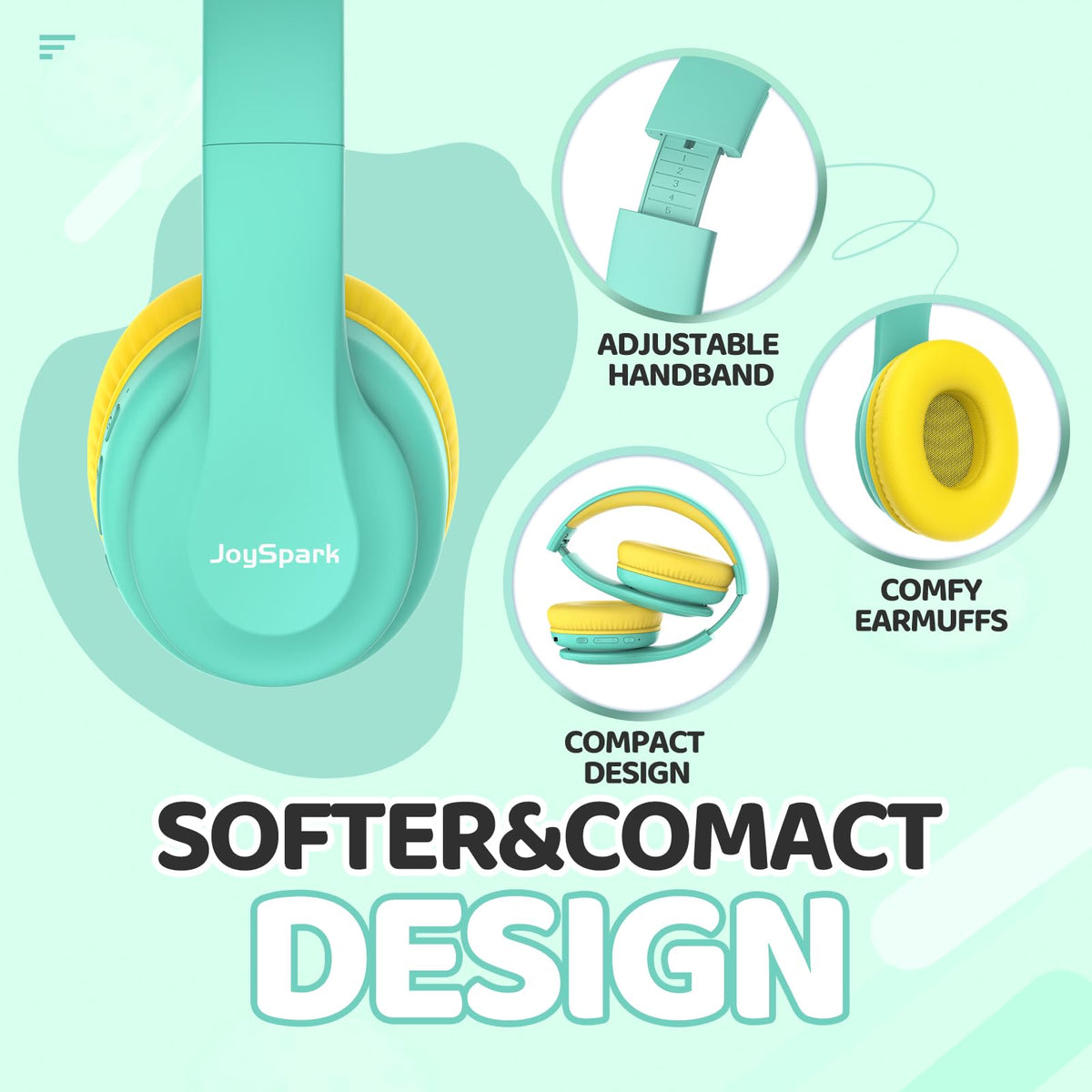 JoySpark adjustable padded headband detail demonstrating customizable comfort benefit