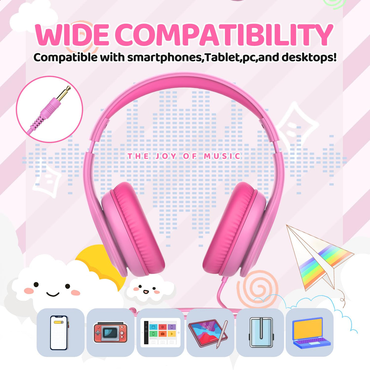JoySpark adjustable headband and soft ear cups for comfortable wear