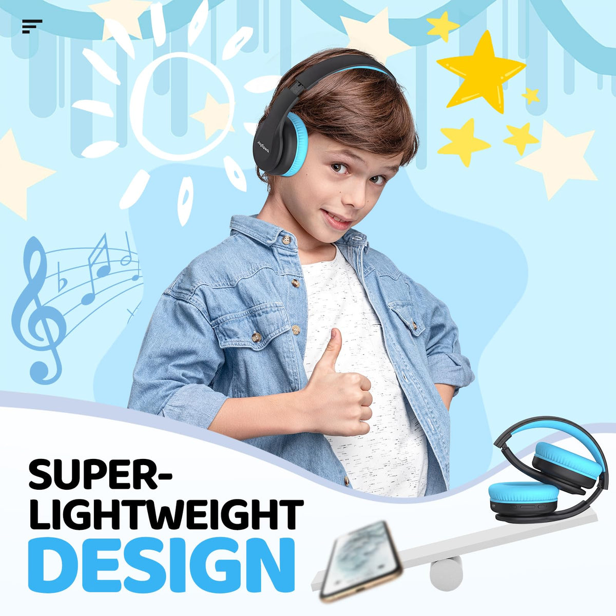 Close-up of JoySpark built-in microphone for clear hands-free communication