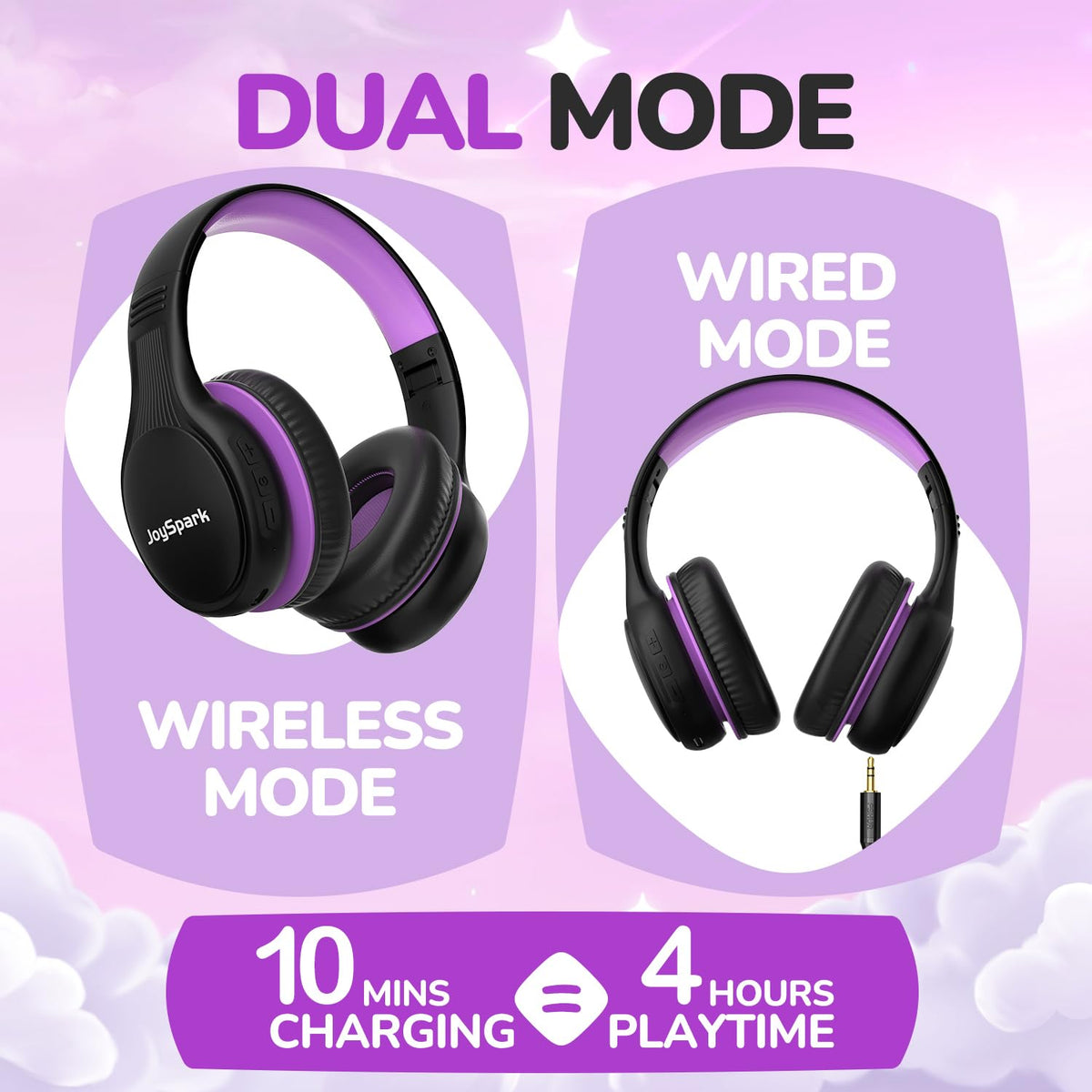 joyspark child wearing headphones showing comfortable fit benefit