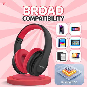 JoySpark headphones paired with tablet showing Bluetooth 5.3 convenience