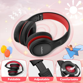 JoySpark Kids Bluetooth Headphones foldable design for travel.