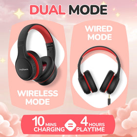 JoySpark Kids Bluetooth Headphones microphone visible for calls.