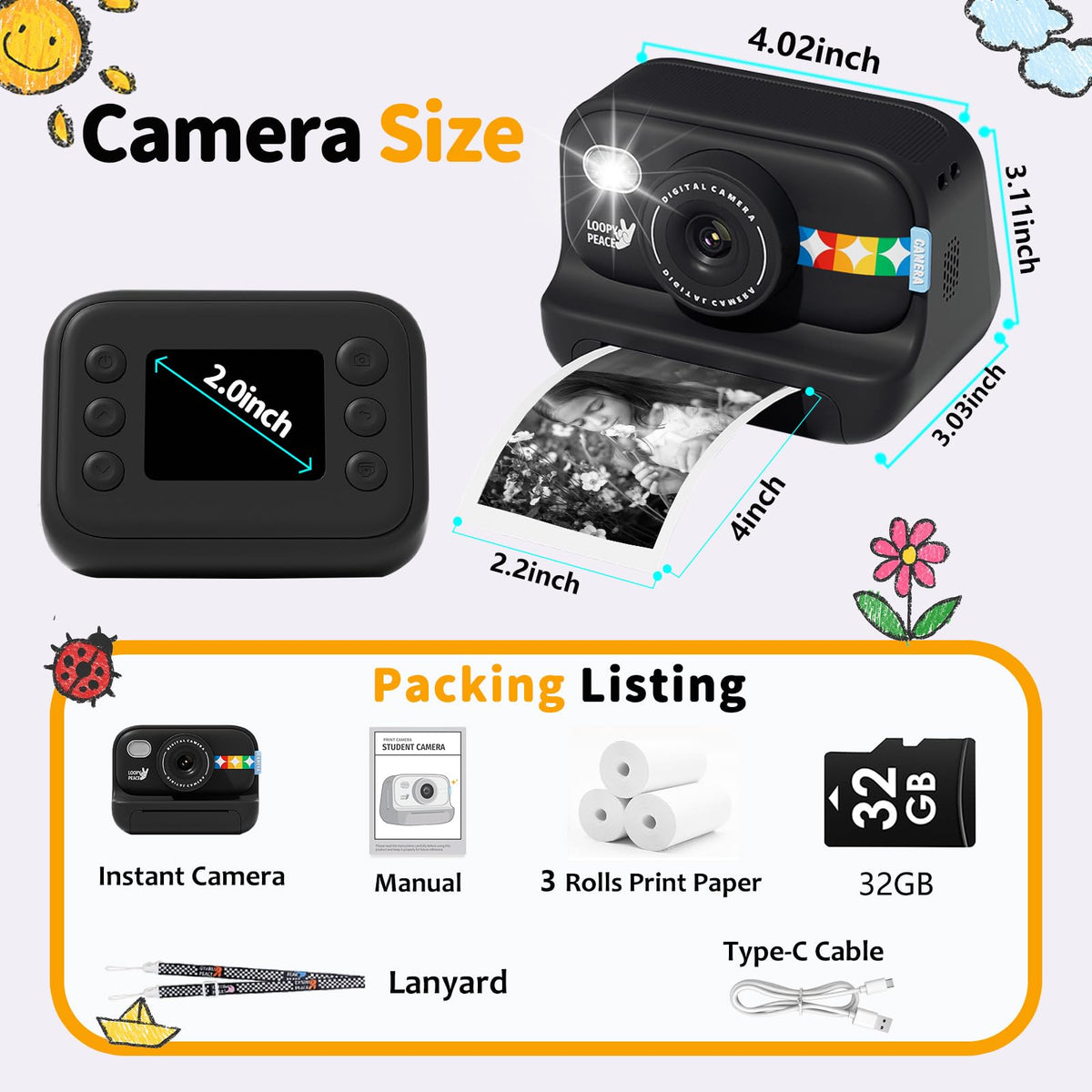 JOYTRIP open box with accessories including 32GB card, cable, lanyard, ready-to-use kit