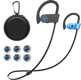 JOYWISE Bluetooth headphones blue front view for daily listening and workouts