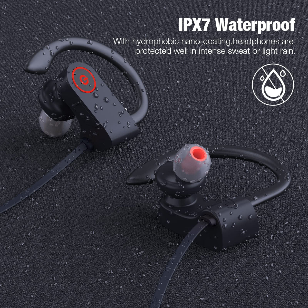 Joywise IPX7 waterproof earbuds endure sweat and rain during exercise