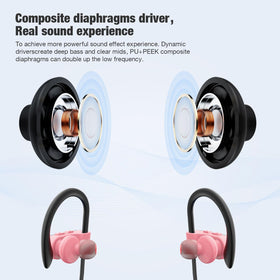 JOYWISE pink headset with built‑in mic for smooth calls on the go.