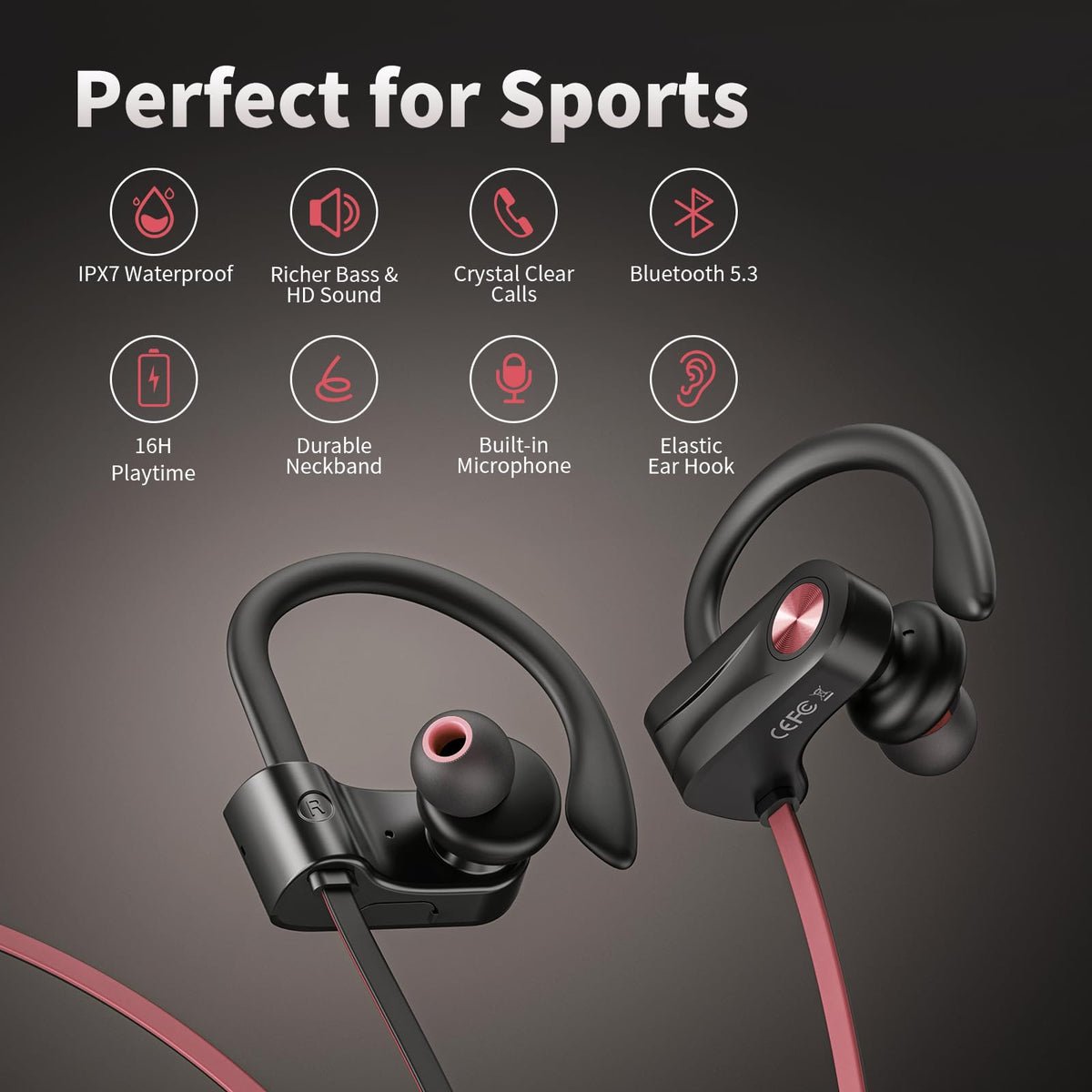 JOYWISE earbuds beside a coin for scale, showing compact lightweight portability benefit