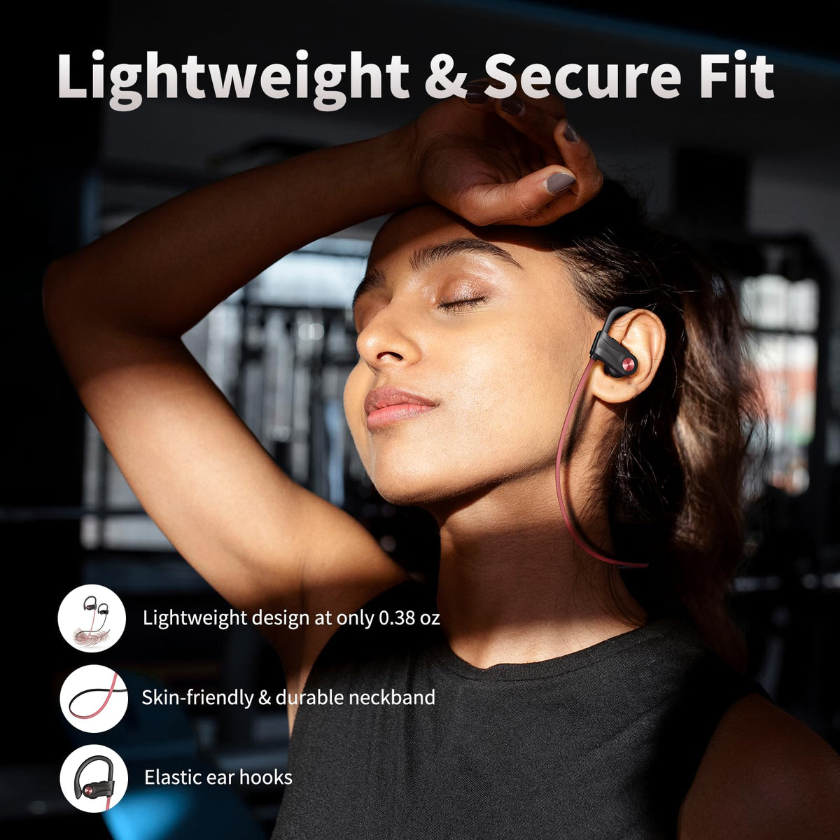 JOYWISE earbuds worn by runner outdoors, demonstrating secure fit and on-the-move use