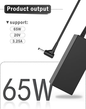 JPEOAYBI 65W adapter side view highlights slim profile for travel-friendly use