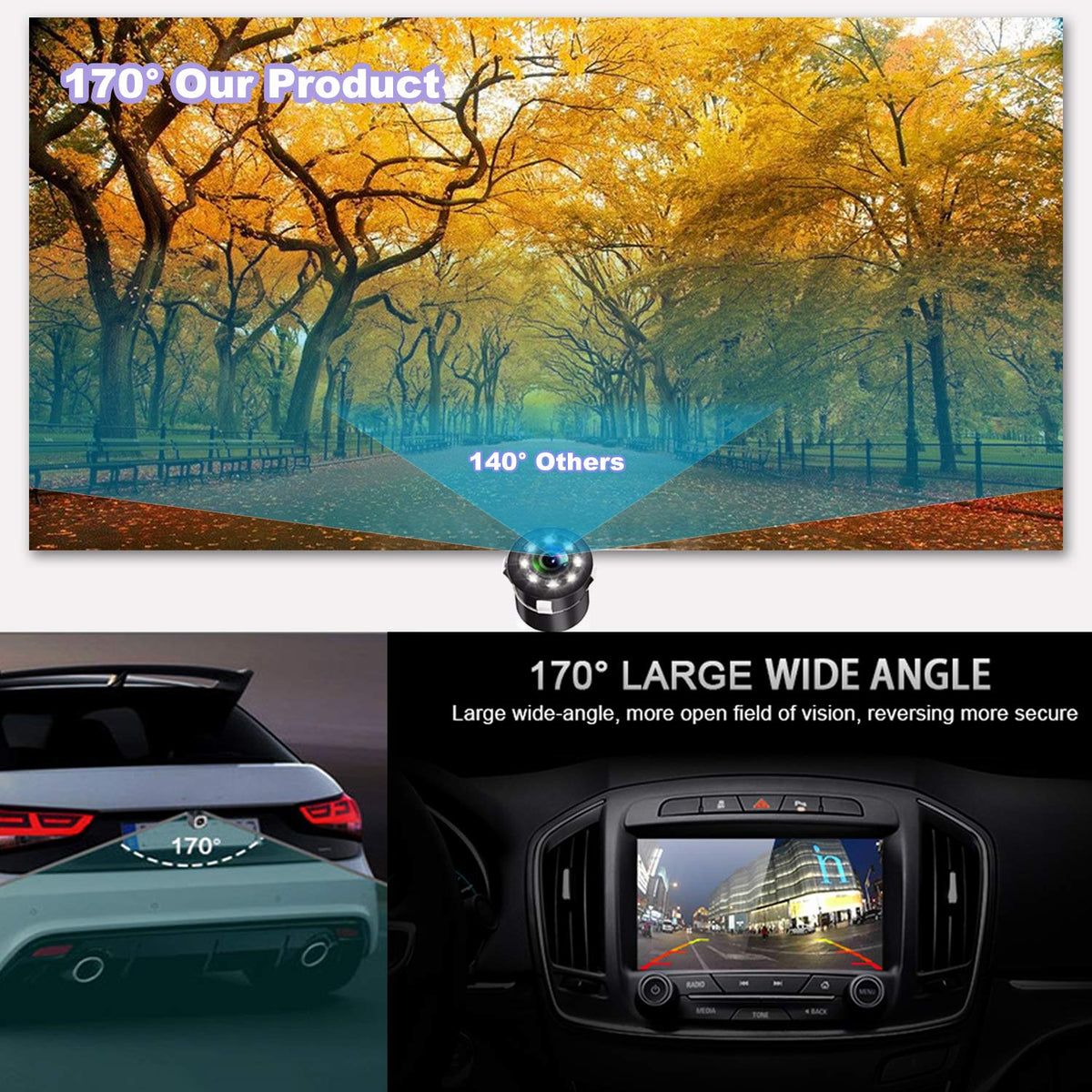 JPP LED night vision delivers clear rear imagery in low light conditions.