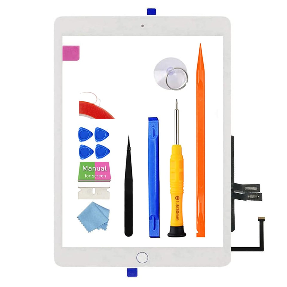 JPUNG iPad 6 screen digitizer in white restores responsive touch for 9.7 inch display.