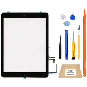 JPUNG iPad Air 1st Gen screen replacement front view showing crystal-clear digitizer