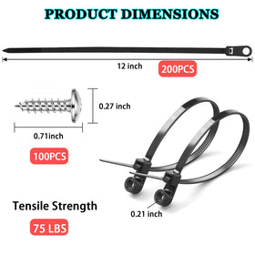 JQXLMDY heavy-duty nylon zip ties withstand 75 lbs for reliable bundling.